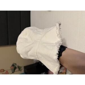 Princess Polly White Frayed Edge Bucket Hat